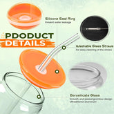20 oz Glass Cups with Acrylic Lids (Clear)
